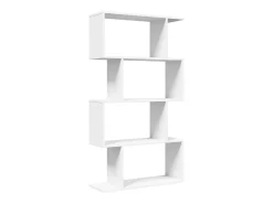 Librería divisor 4 niveles madera ingeniería blanco 70x24x129cm