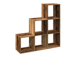 Librería divisor 3 niveles madera envejecida 99x29x99 cm