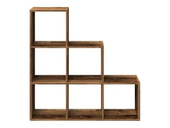 Librería divisor 3 niveles madera envejecida 99x29x99 cm
