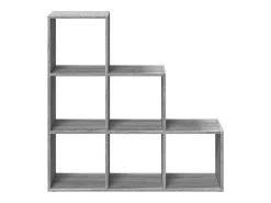 Librería divisor 3 niveles madera gris Sonoma 99x29x99 cm