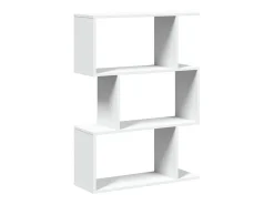 Librería divisor 3 niveles madera ingeniería blanco 70x24x97 cm