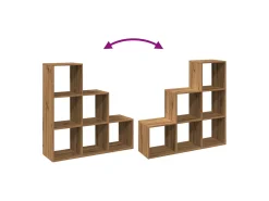 Librería divisor 3 niveles madera roble artisan 99x29x99 cm