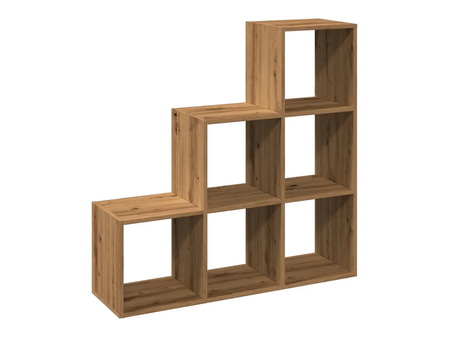 Librería divisor 3 niveles madera roble artisan 99x29x99 cm