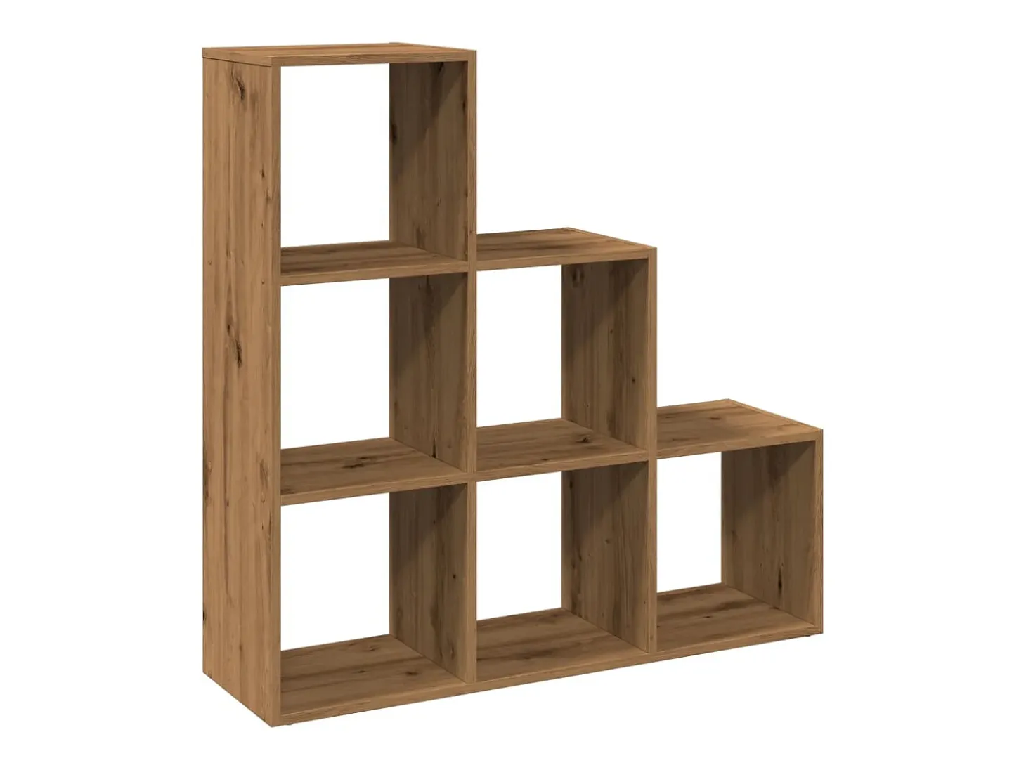 Librería divisor 3 niveles madera roble artisan 99x29x99 cm
