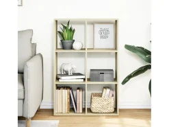 Librería divisor madera ingeniería roble Sonoma 69,5x29x103,5cm