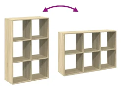 Librería divisor madera ingeniería roble Sonoma 69,5x29x103,5cm