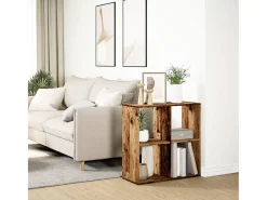 Librería divisor madera ingeniería envejecida 69,5x29x69,5 cm