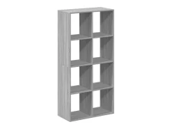 Librería divisor madera ingeniería gris Sonoma 69,5x29x137,5 cm