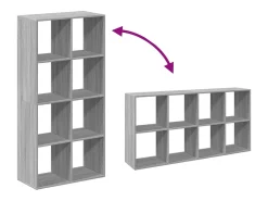 Librería divisor madera ingeniería gris Sonoma 69,5x29x137,5 cm