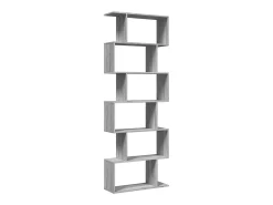 Librería divisora 6 niveles madera gris Sonoma 70x24x193 cm