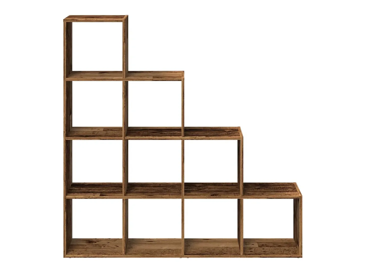 Librería divisora 4 niveles madera envejecida 131,5x29x131,5 cm