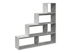 Librería divisora 4 niveles madera gris 143,5x29x143,5 cm