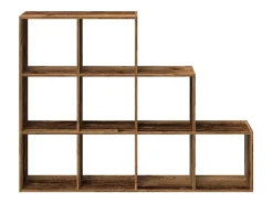 Librería divisora 3 niveles madera envejecida 137,5x29x103,5 cm