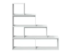 Librería divisora 4 niveles madera blanca 143,5x29x143,5 cm