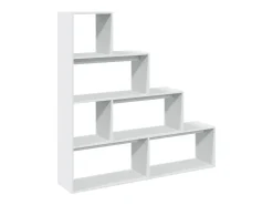 Librería divisora 4 niveles madera blanca 143,5x29x143,5 cm