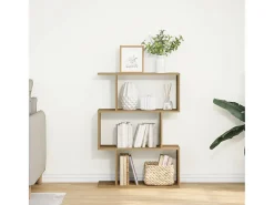 Librería divisora 3 niveles madera roble artisan 70x24x97 cm