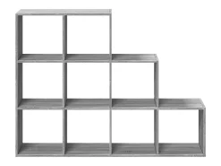 Librería divisora 3 niveles madera gris Sonoma 137,5x29x103,5cm