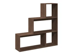 Librería divisora 3 niveles madera marrón roble 123x29x123 cm