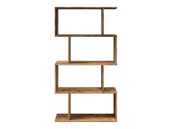 Librería divisora 4 niveles madera envejecida 70x24x129 cm