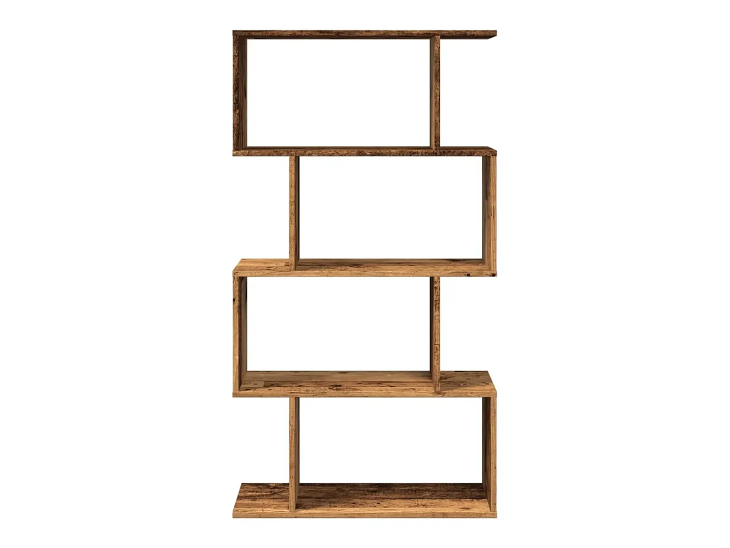 Librería divisora 4 niveles madera envejecida 70x24x129 cm