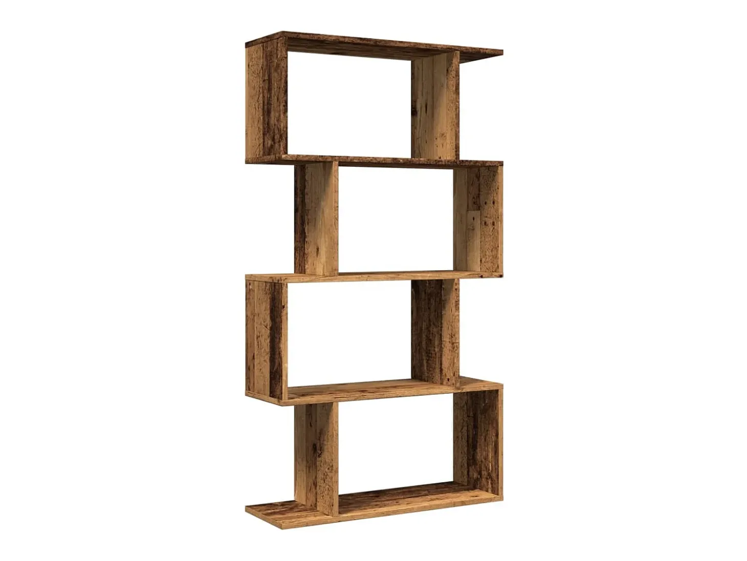 Librería divisora 4 niveles madera envejecida 70x24x129 cm