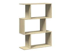Librería divisora 3 niveles madera roble Sonoma 70x24x97 cm