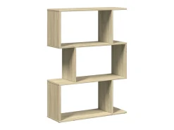 Librería divisora 3 niveles madera roble Sonoma 70x24x97 cm