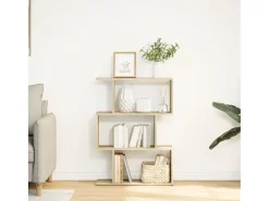 Librería divisora 3 niveles madera roble Sonoma 70x24x97 cm