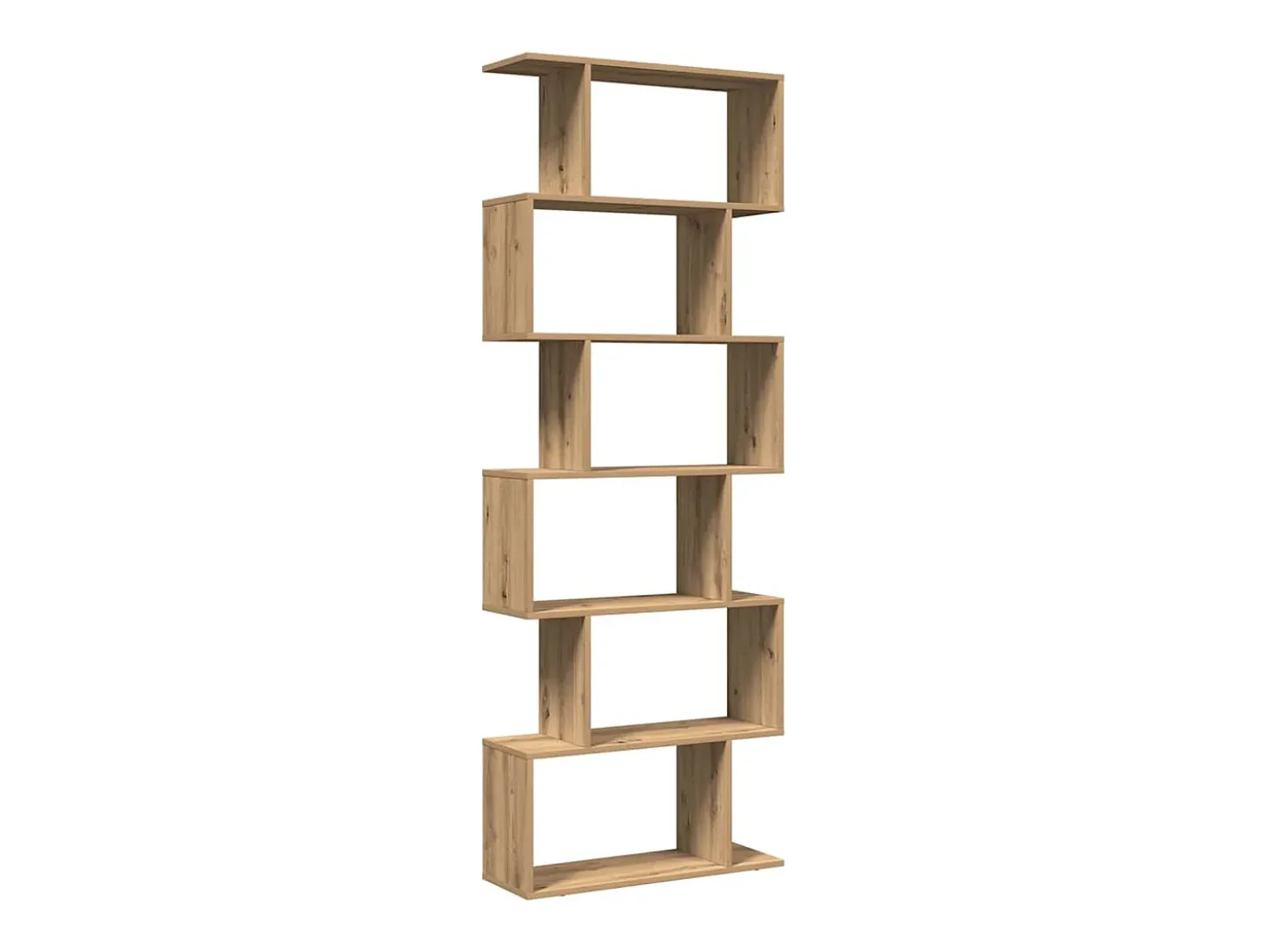 Librería divisora 6 niveles madera roble artisan 70x24x193 cm