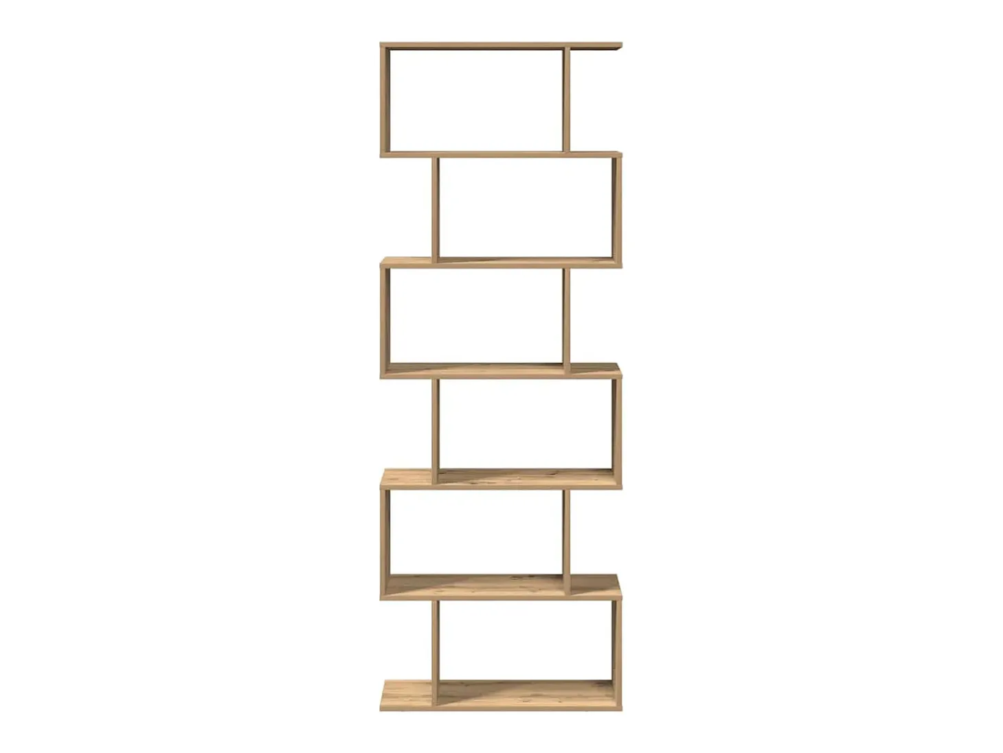 Librería divisora 6 niveles madera roble artisan 70x24x193 cm