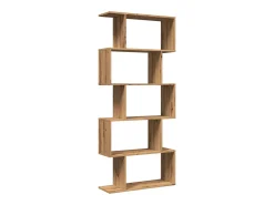 Librería divisora 5 niveles madera roble artisan 70x24x161 cm