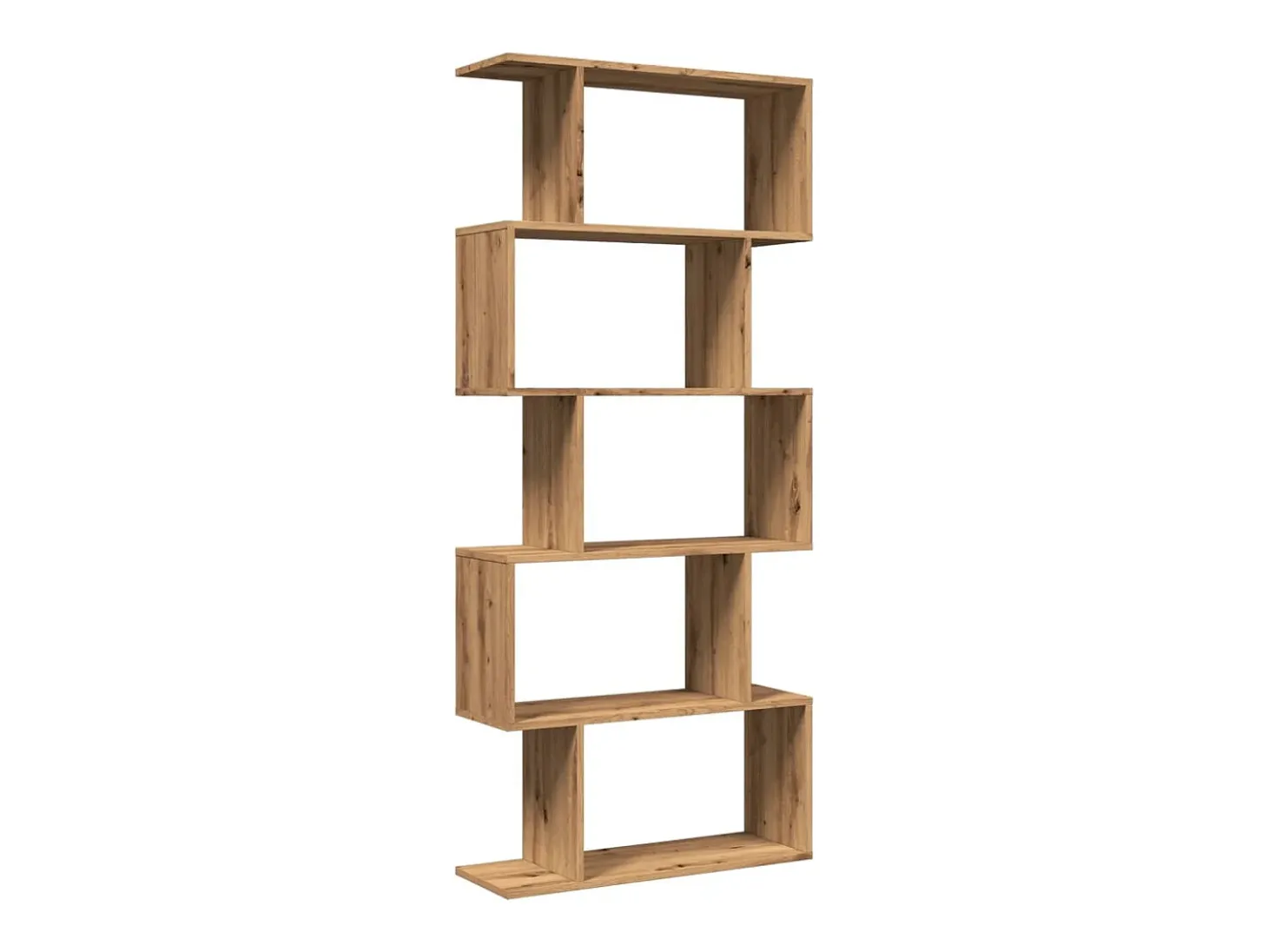 Librería divisora 5 niveles madera roble artisan 70x24x161 cm