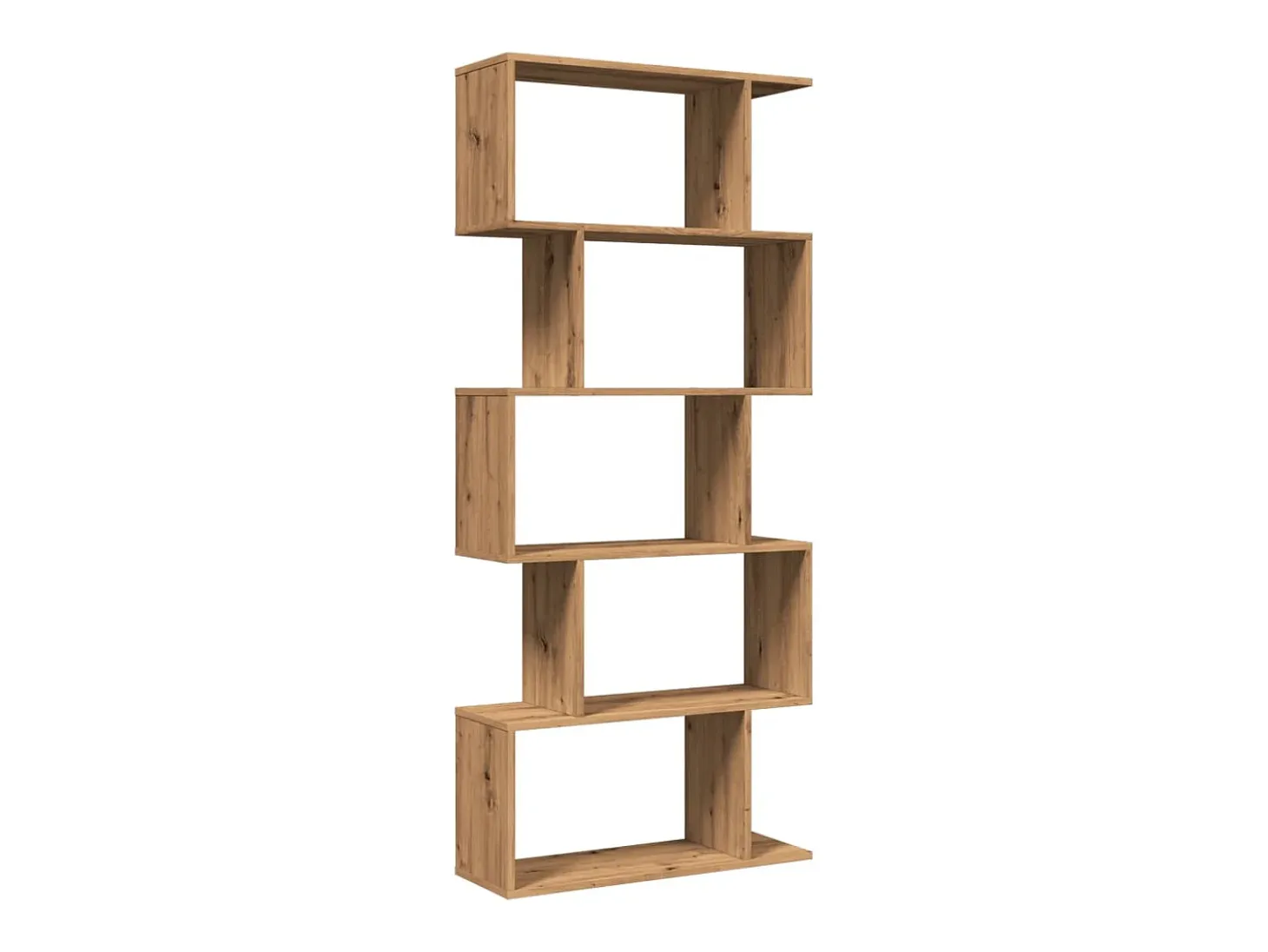 Librería divisora 5 niveles madera roble artisan 70x24x161 cm