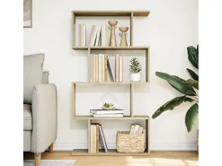 Librería divisora 4 niveles madera roble Sonoma 70x24x129 cm