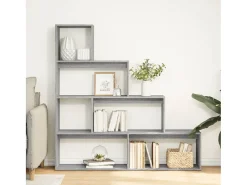 Librería divisora 4 niveles madera gris Sonoma 143,5x29x143,5cm