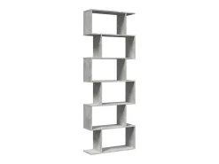 Librería divisora 6 niveles madera gris hormigón 70x24x193 cm