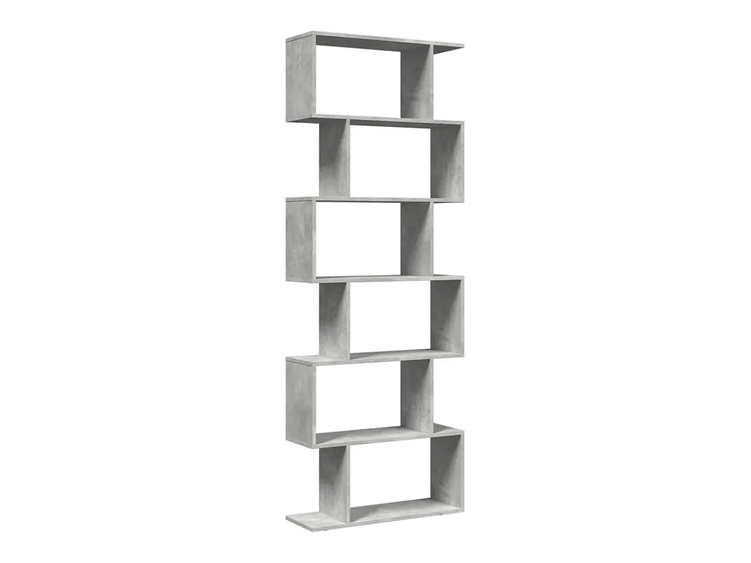 Librería divisora 6 niveles madera gris hormigón 70x24x193 cm