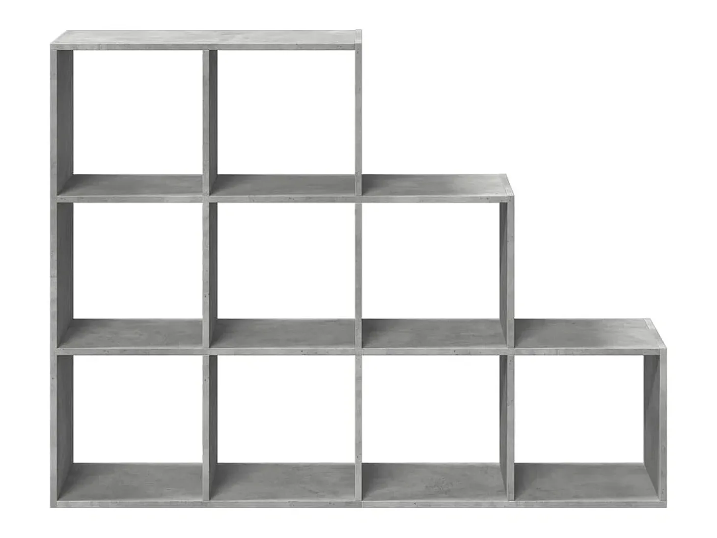 Librería divisora 3 niveles madera gris 137,5x29x103,5 cm