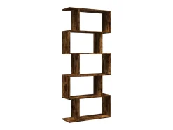 Librería divisora 5 niveles madera roble ahumado 70x24x161 cm