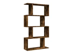 Librería divisora 4 niveles madera roble ahumado 70x24x129 cm