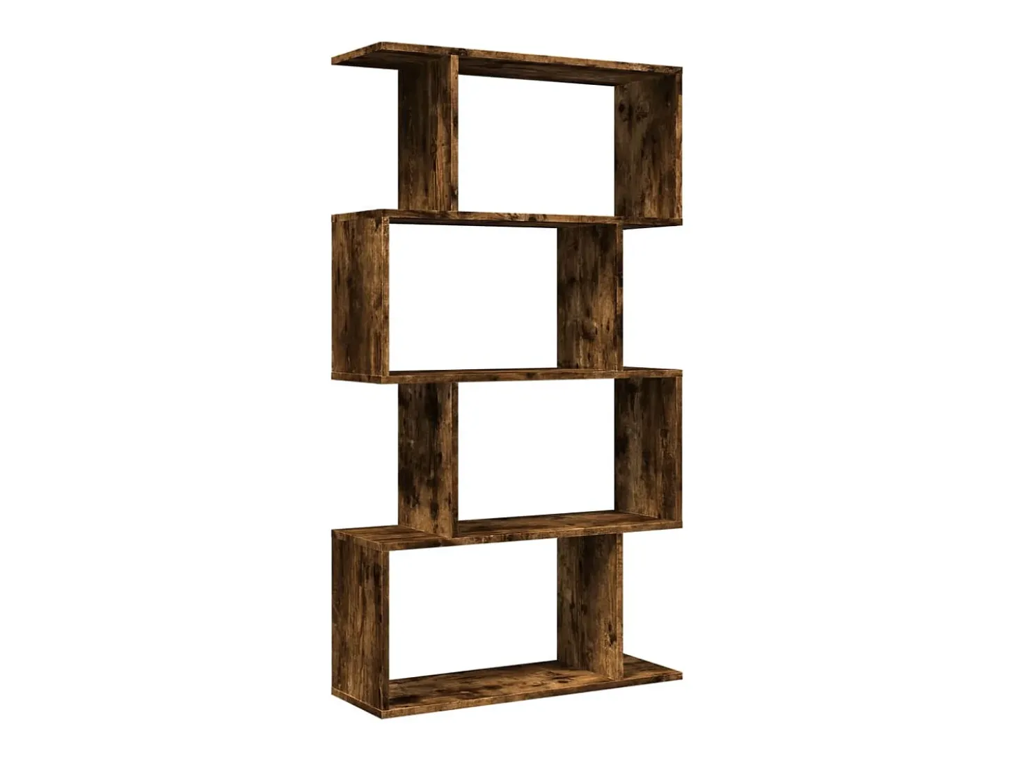 Librería divisora 4 niveles madera roble ahumado 70x24x129 cm