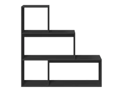 Librería divisora 3 niveles madera negro 123x29x123 cm