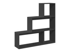 Librería divisora 3 niveles madera negro 123x29x123 cm
