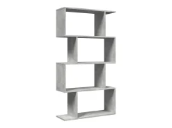Librería divisora 4 niveles madera gris hormigón 70x24x129 cm