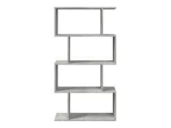 Librería divisora 4 niveles madera gris hormigón 70x24x129 cm