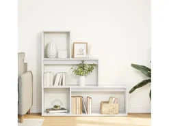 Librería divisora 3 niveles madera blanca 123x29x123 cm