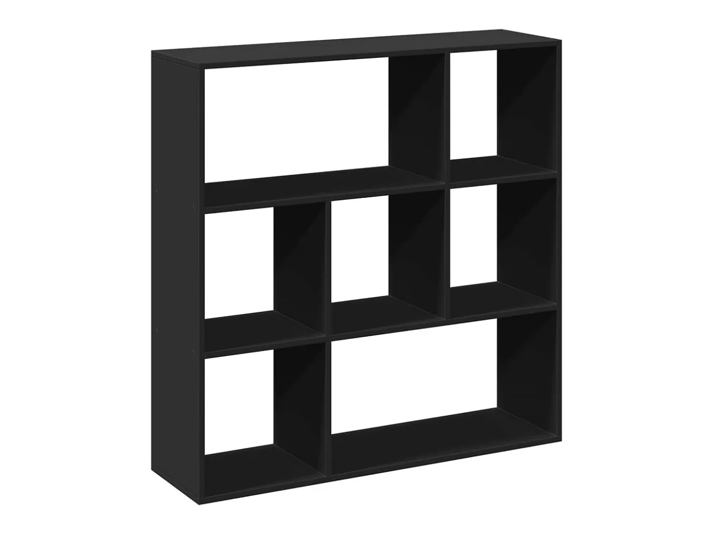 Librería divisora madera de ingeniería negra 102x29x103,5 cm