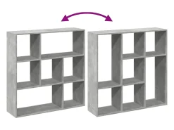 Librería divisora madera gris hormigón 102x29x103,5 cm