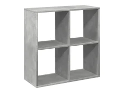 Librería divisora madera gris hormigón 69,5x29x69,5 cm