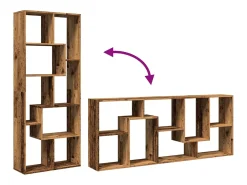 Librería divisora madera ingeniería envejecida 67x25x161,5 cm